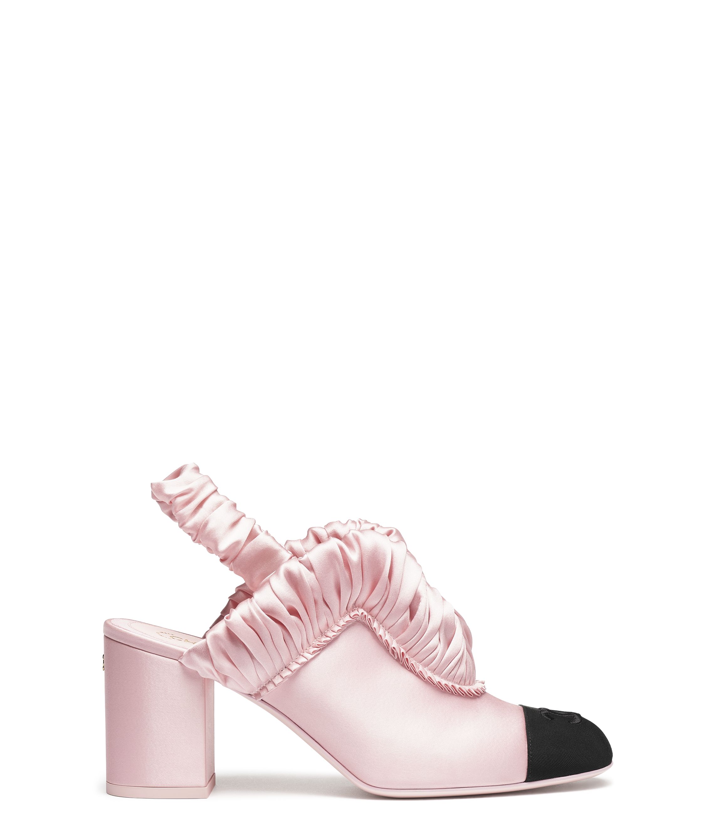 スリングバック シューズ - シルク サテン & グログラン、ホワイト