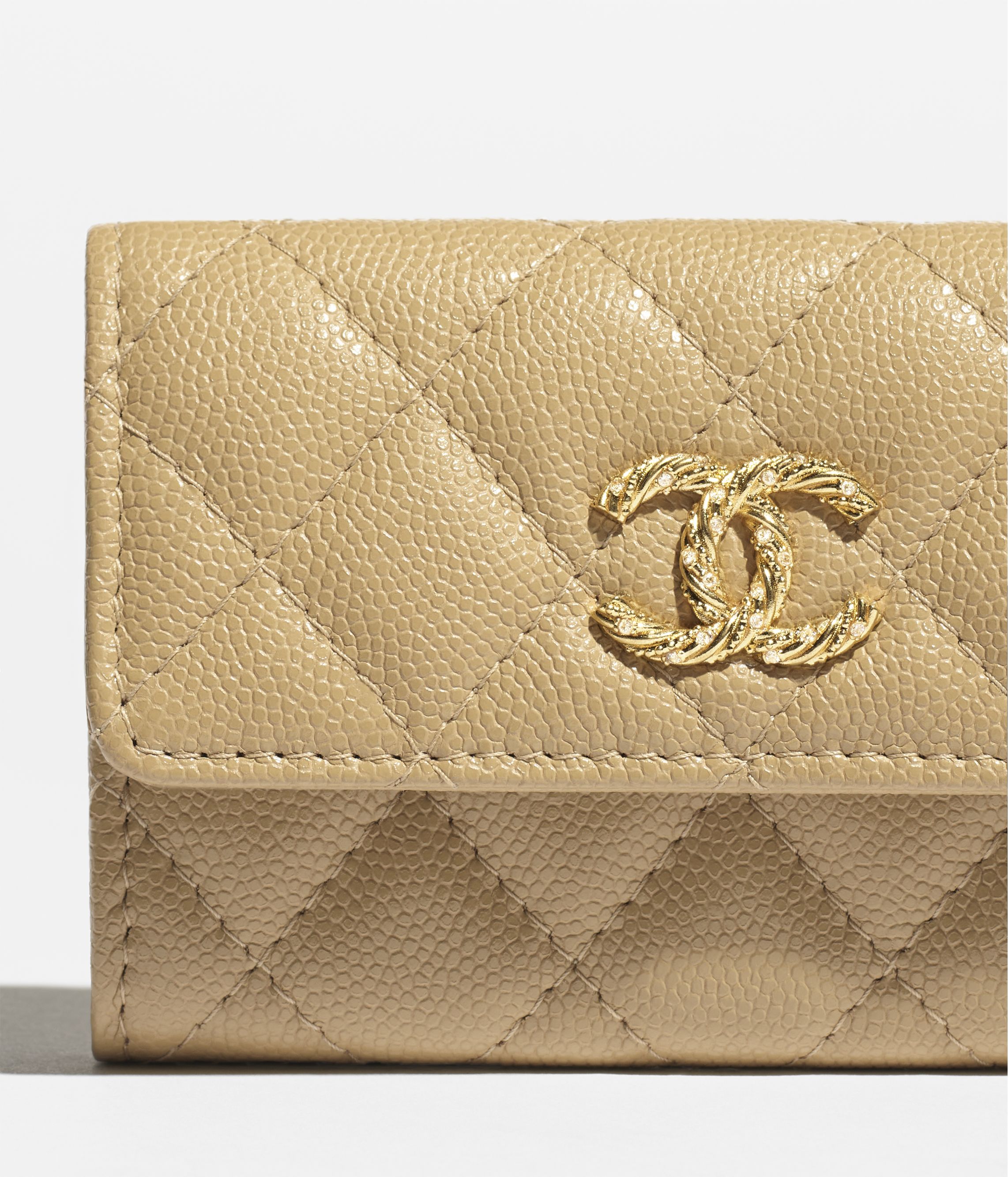 カードケース - シャイニー グレインド カーフスキン & ストラス