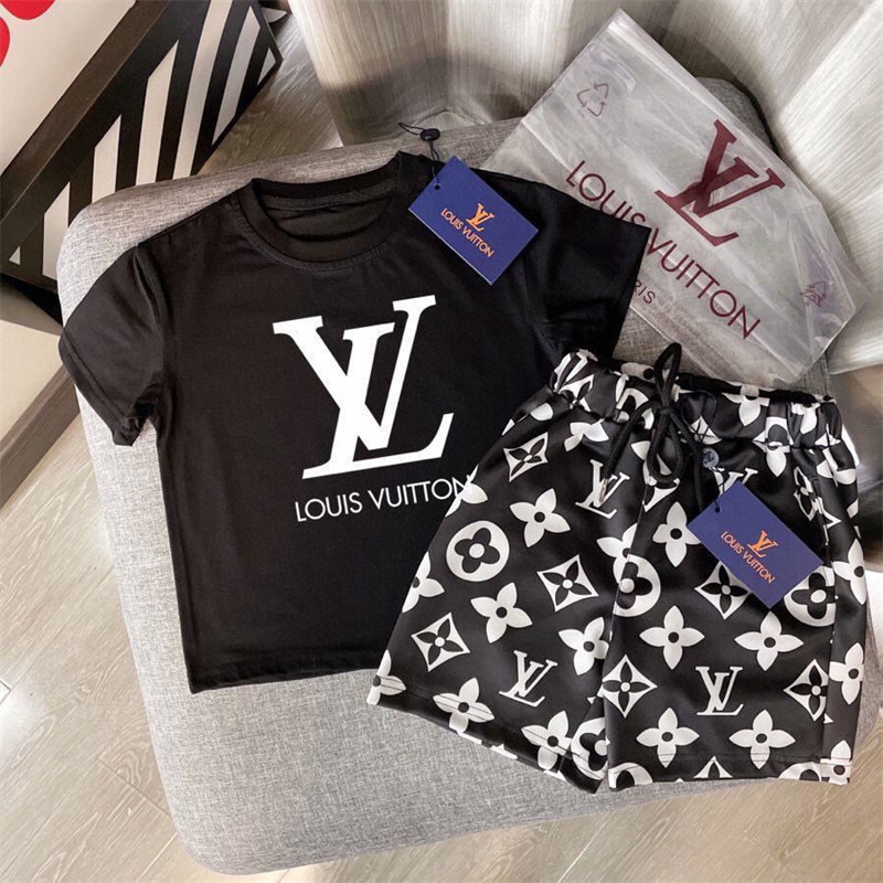 ハイブランドルイヴィトン韓国風半袖 Tシャツキッズ 激安LV 半袖スーツ
