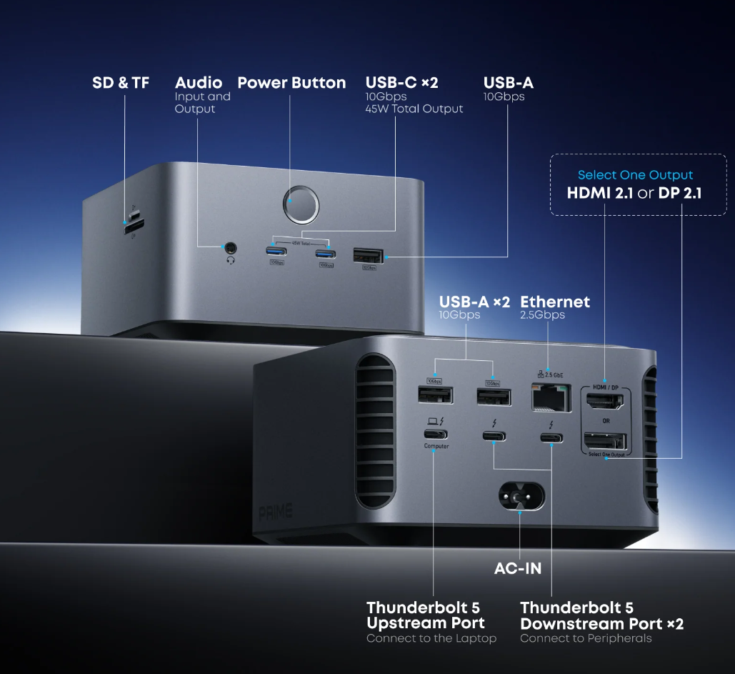 Anker Prime Thunderbolt 5 Docking Station: 14 Ports, Dual 8K