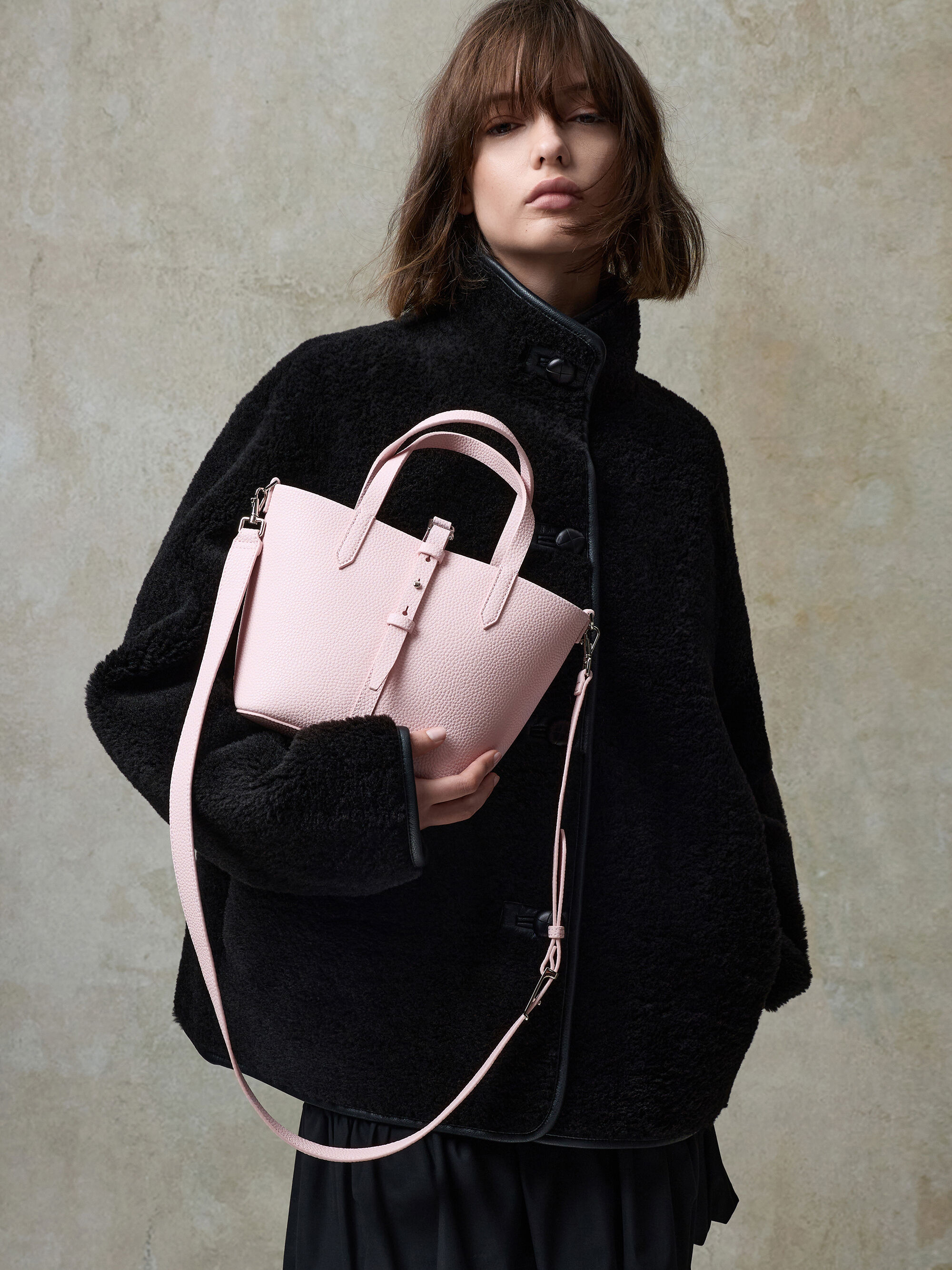 Beryl ベリル リサイクルレザーバケツバッグ - コットンキャンディー