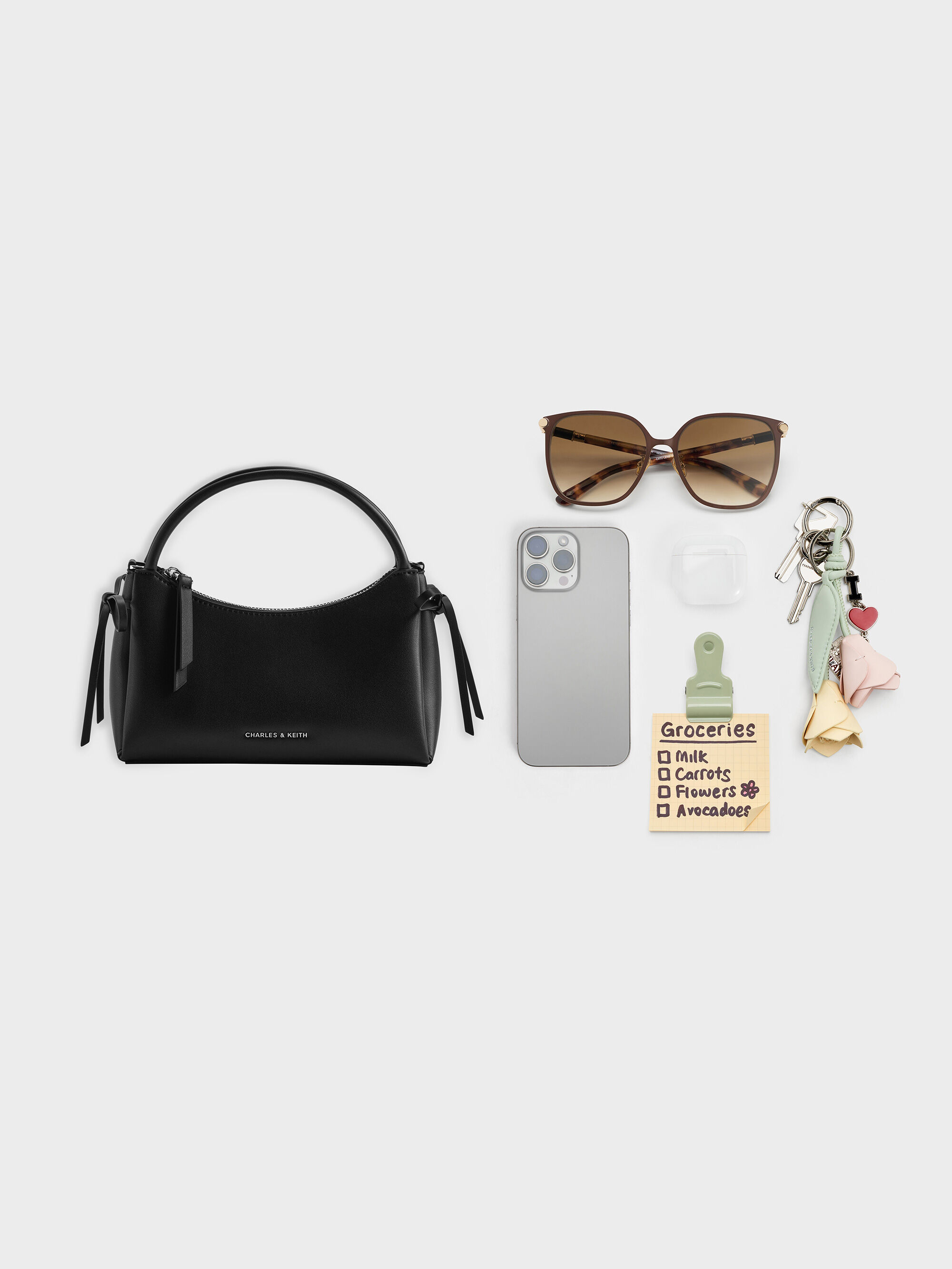 Hazel ヘーゼル ボウトップハンドルバッグ - ノワール | CHARLES