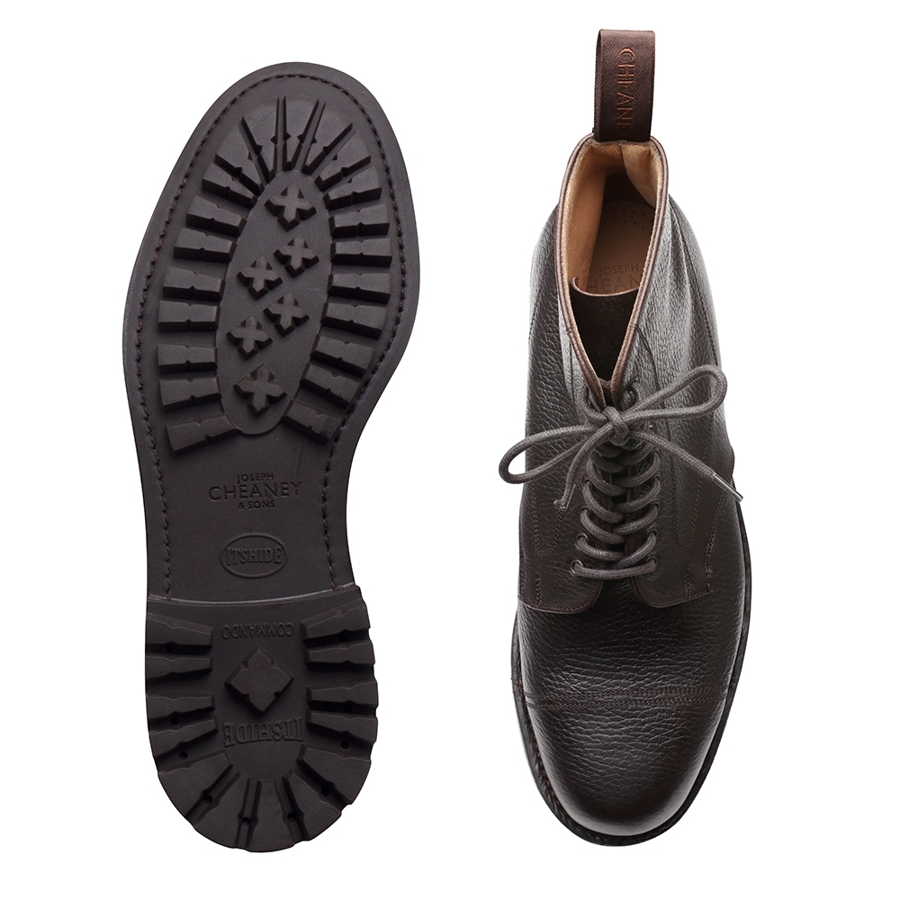 Pennine II C Veldtschoen Derby Boot in Dark Brown Pull Up Leather