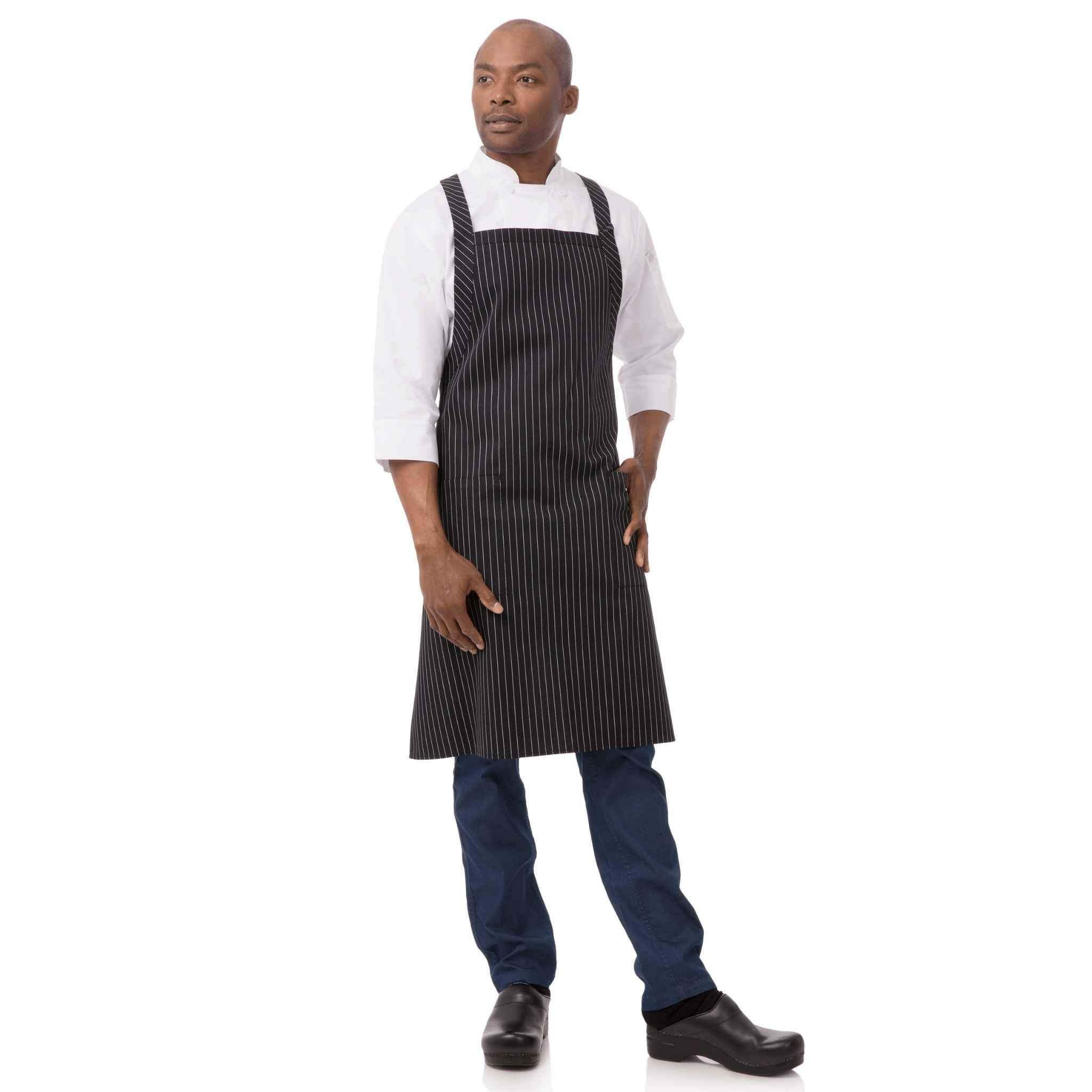 上品な「ピンストライプ」胸当てエプロンをお手頃価格で｜Chef Works
