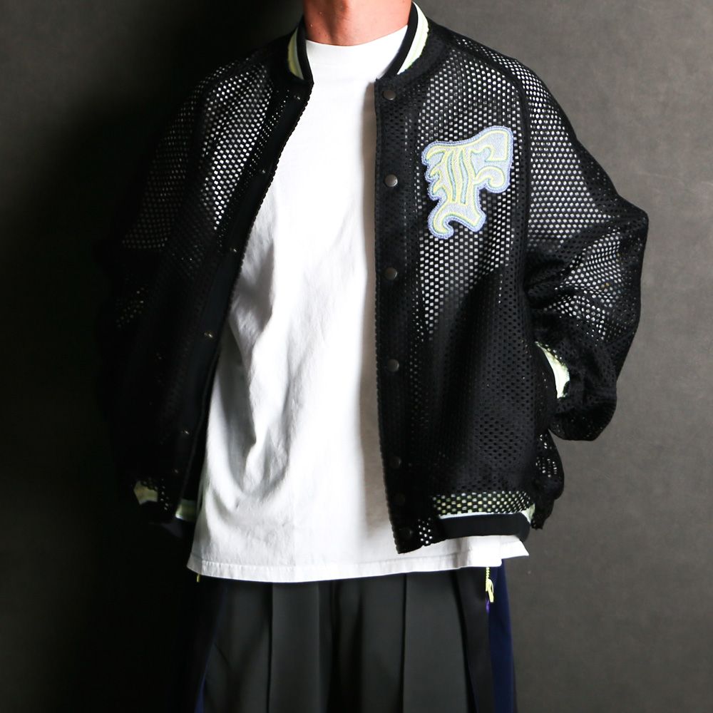 FACETASM - MESH STADIUM JACKET - BLACK / スタジアムジャケット