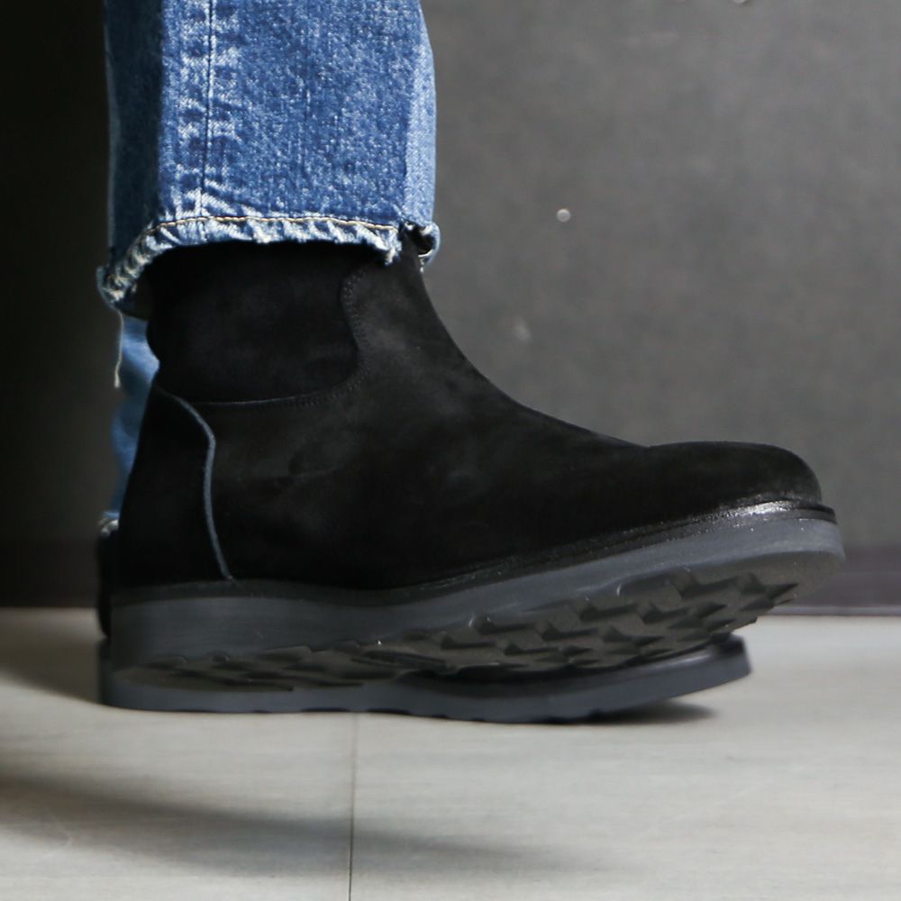 MINEDENIM - Suede Leather Back Zip Boots - BLK / MGK-003