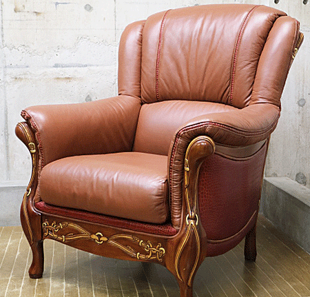 Formitalia/PaoloGUCCI】フォルムイタリア グッチ 総革 1人掛けソファ