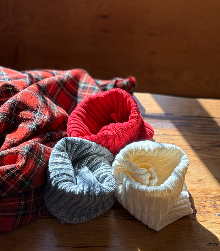 リニューアル】メリノウール 100% リブ編み ネックウォーマー 日本製