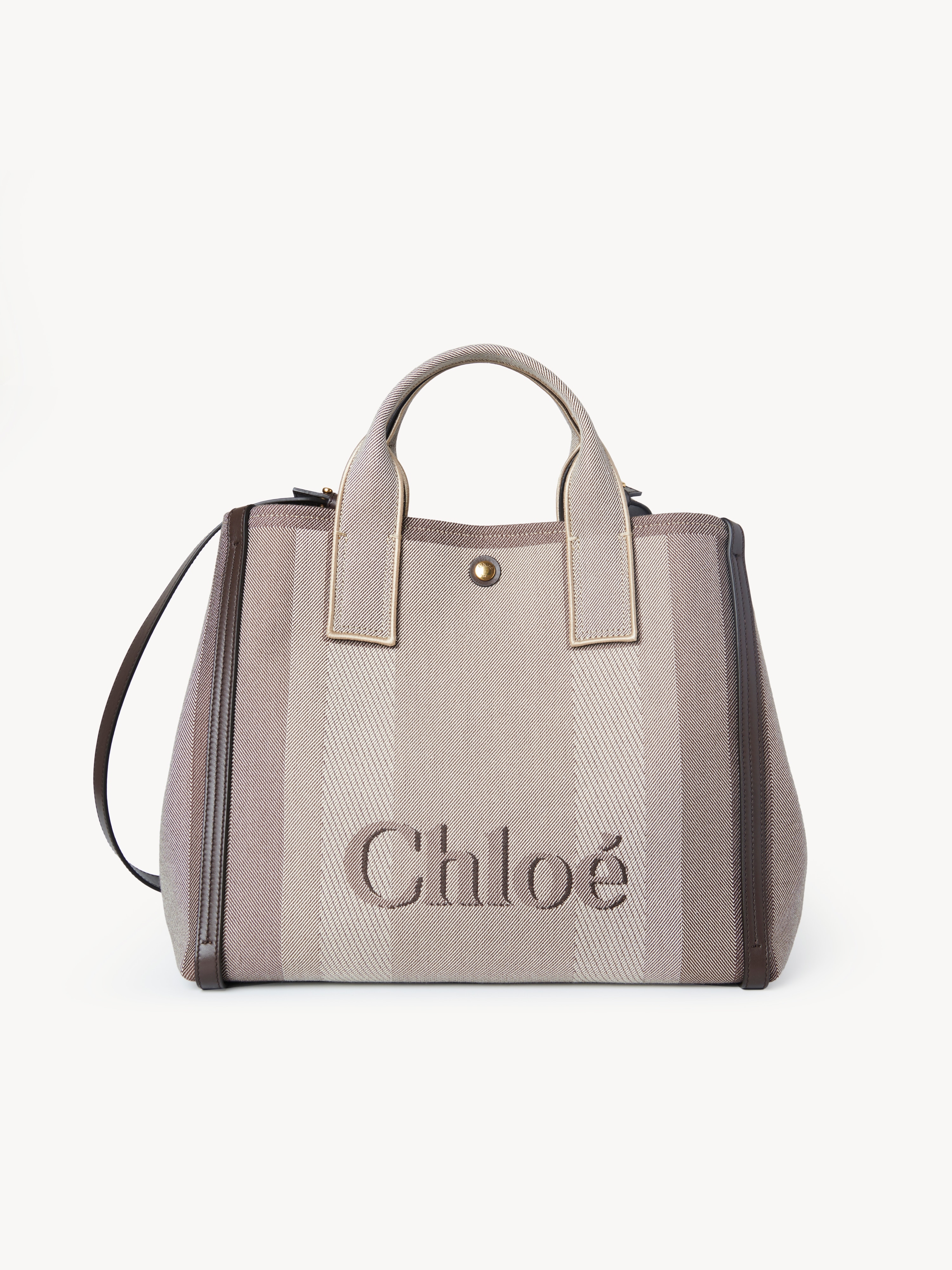 Small Chloé Carry tote bag in canvas Brown - Chloé