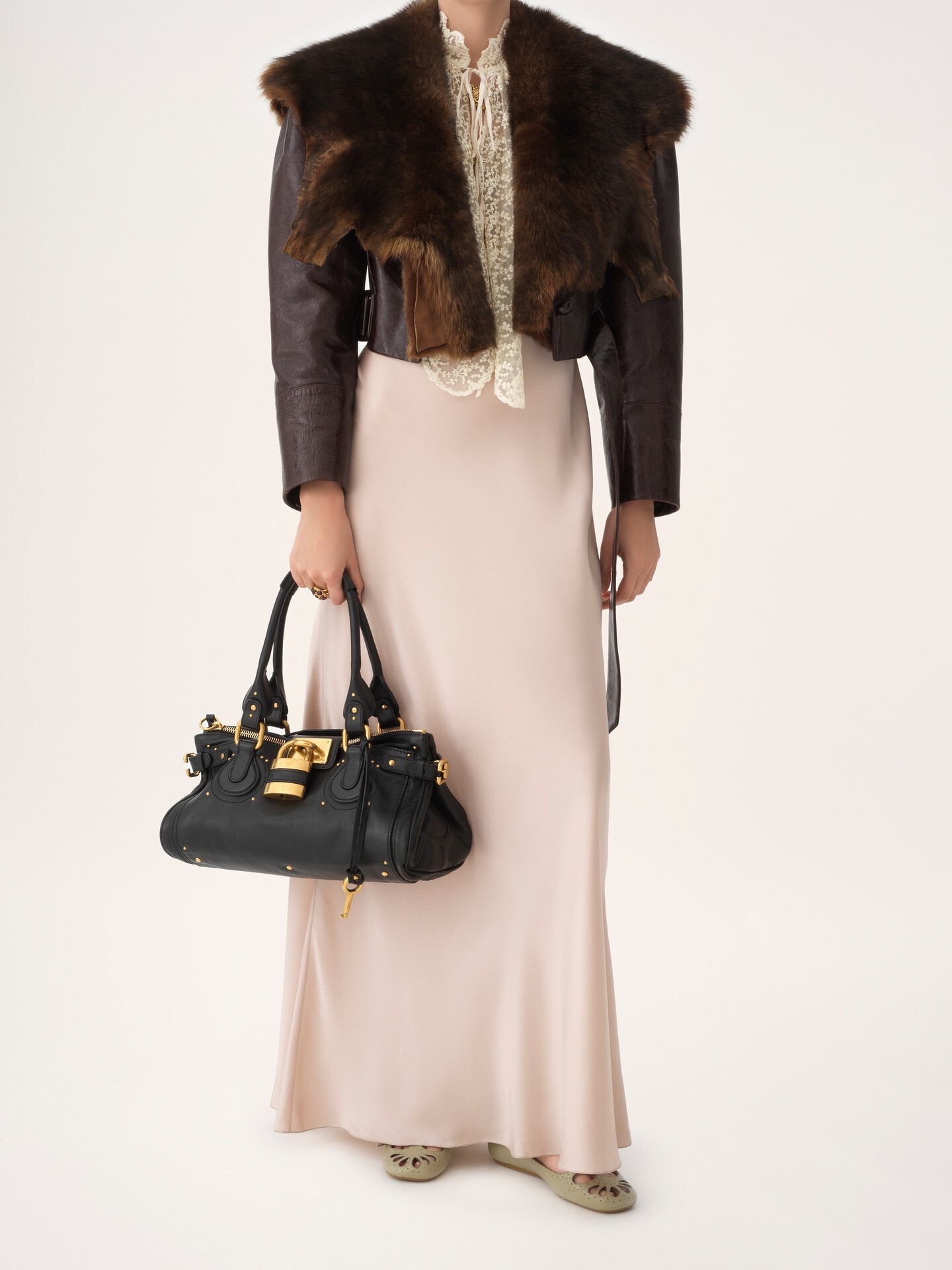 グレインレザー製Paddingtonバッグ 黒 - Chloé