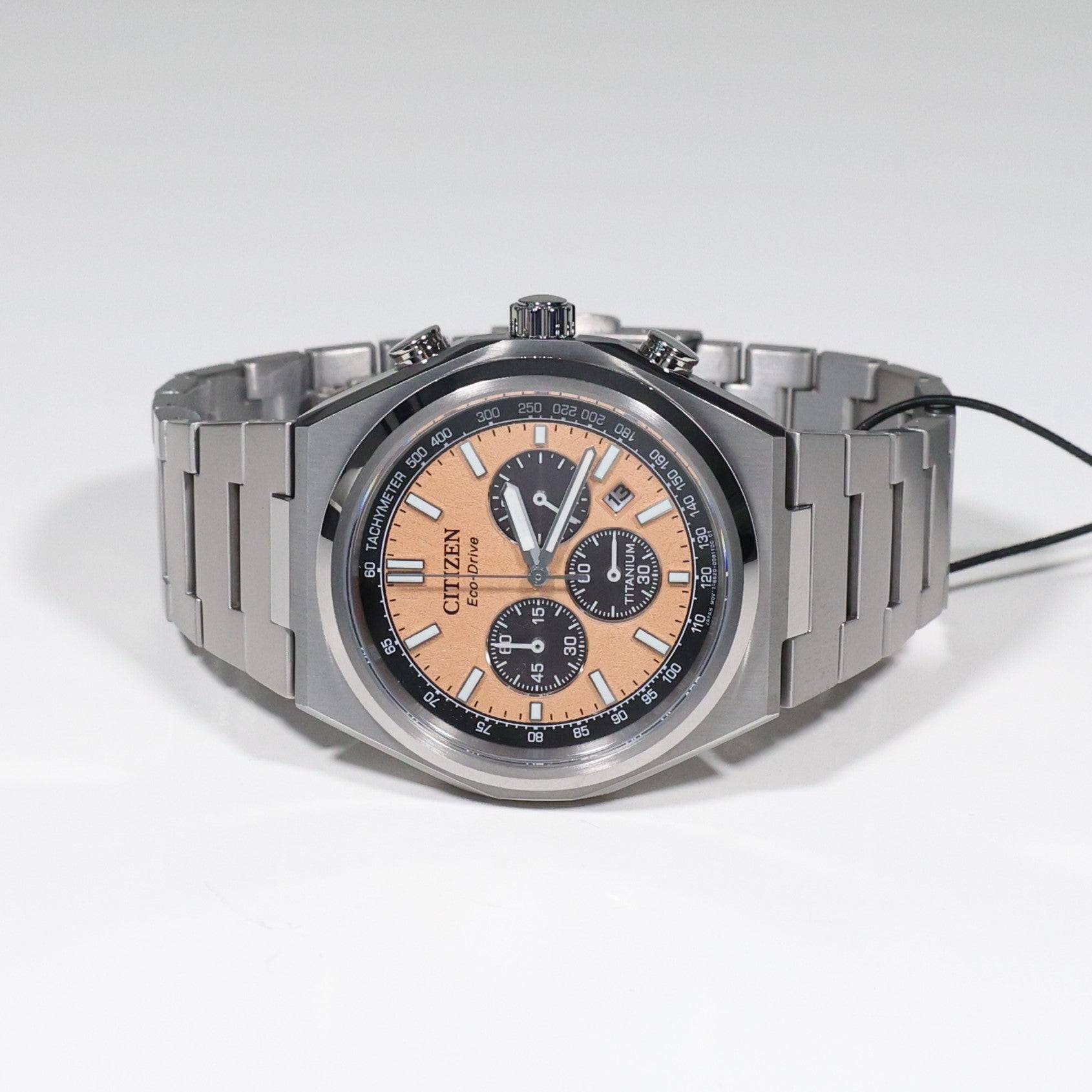 Citizen Zenshin Super Titanium Men's Salmon Dial Chronograph Watch