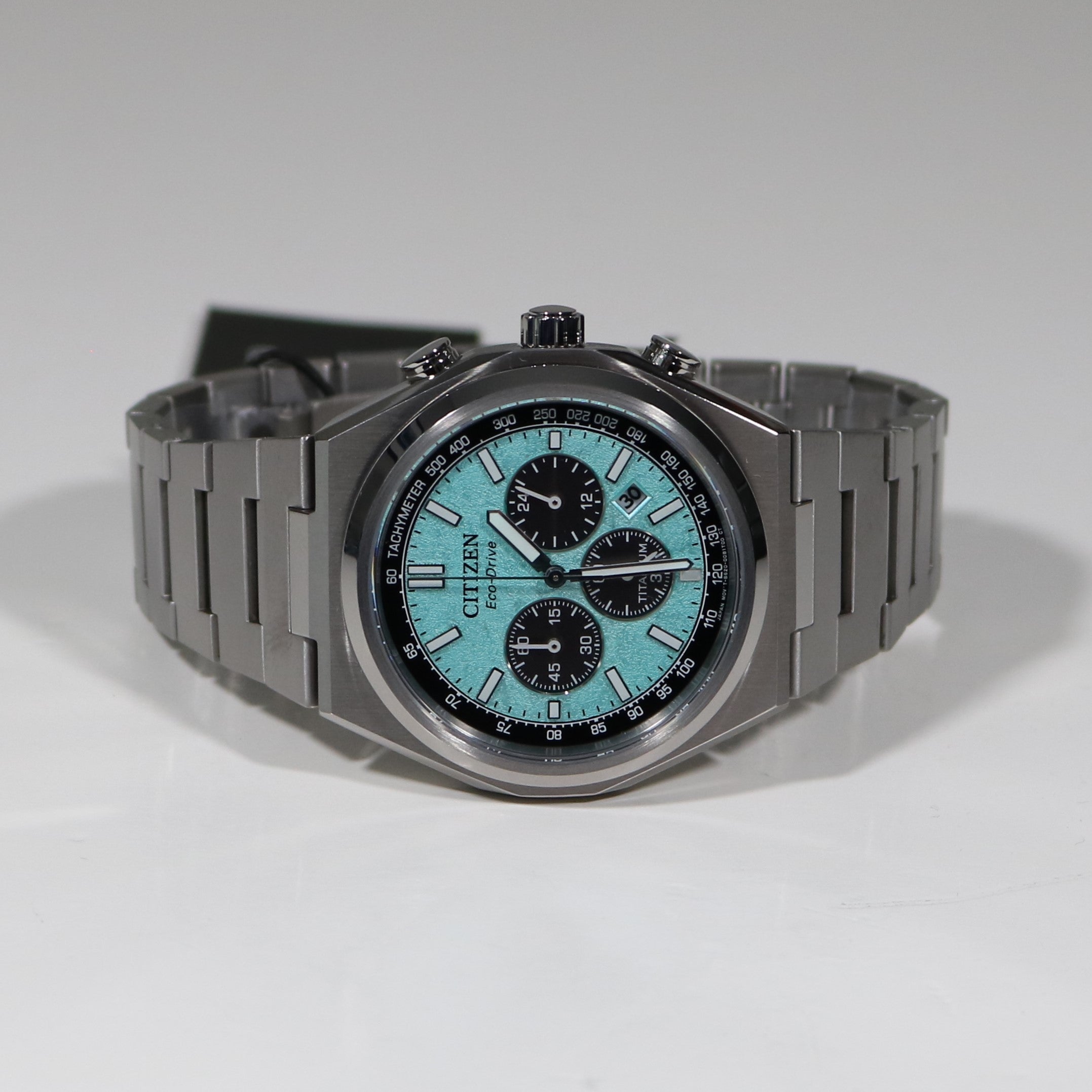 Citizen Zenshin Super Titanium Men's Turquoise Dial Chronograph