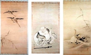 絹本布袋芦雁図（延命寺）｜大府市