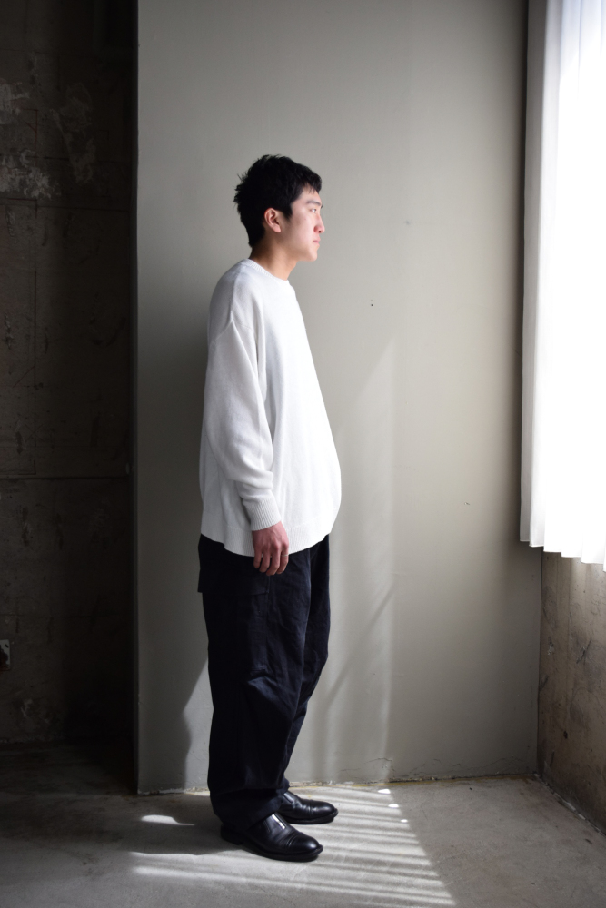 COMOLI (コモリ) 7G クルーネックニット [WHITE]