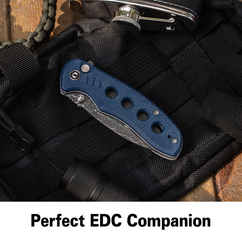 CIVIVI Triptych Flipper & Thumb Stud & Button Lock Knife Micarta Handl