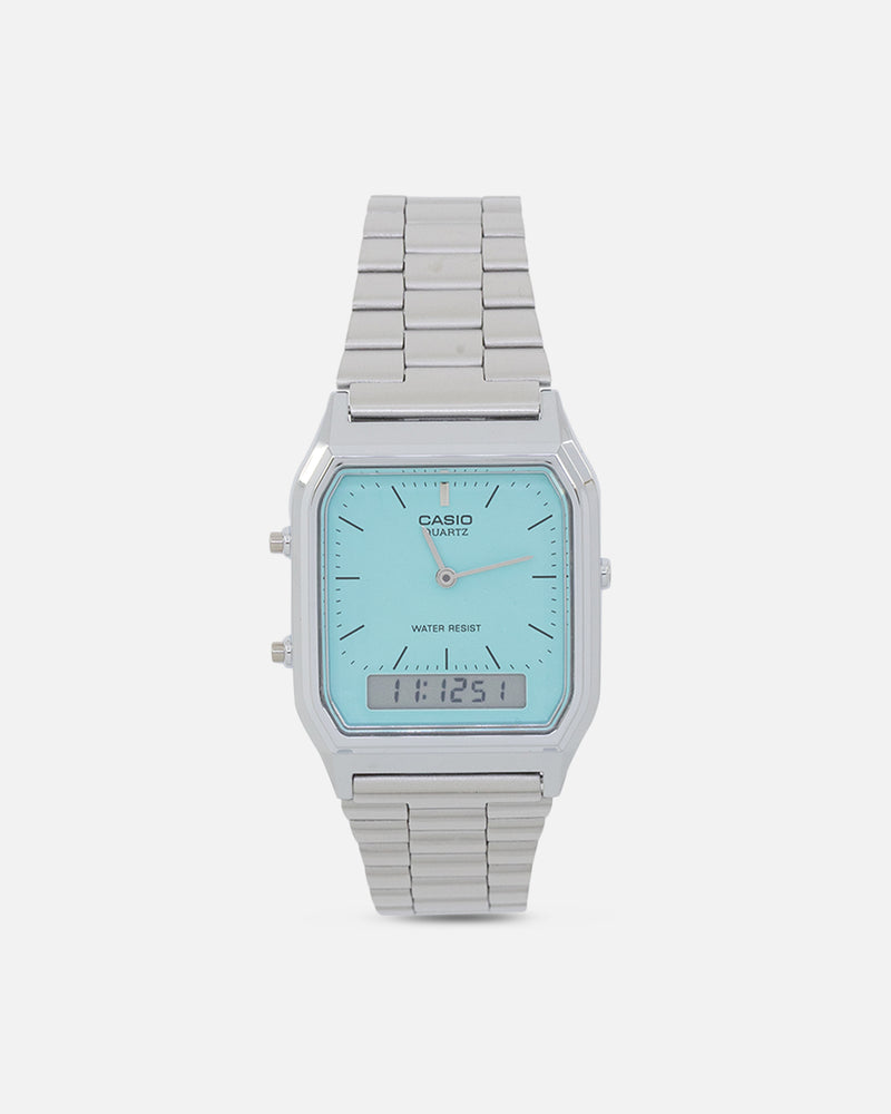Buy Casio AQ-230A-2A2MQYDF Watch Silver/Turquois with crypto