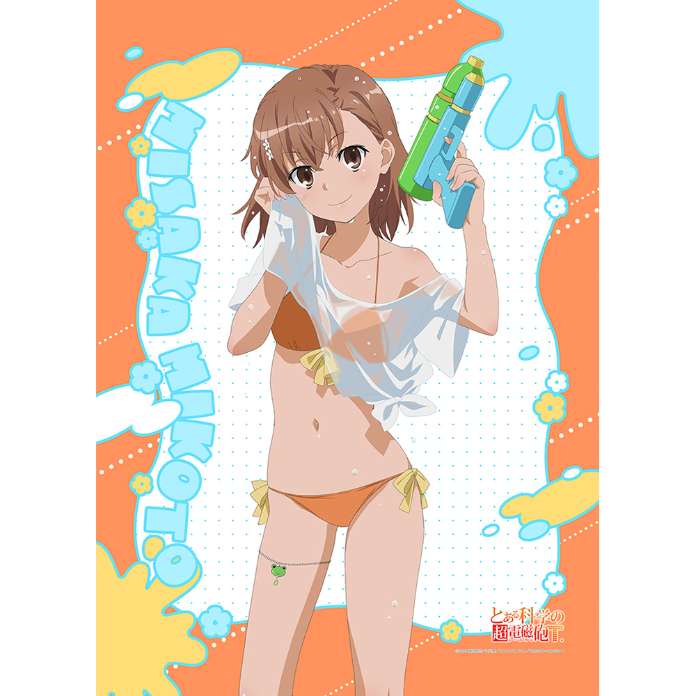 とある科学の超電磁砲T]描き下ろしB2タペストリー（御坂美琴／水遊び