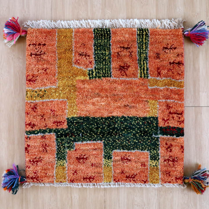 ギャッベ座布団（40×40cm前後）｜椅子用・チェアパッド｜手織ラグの店