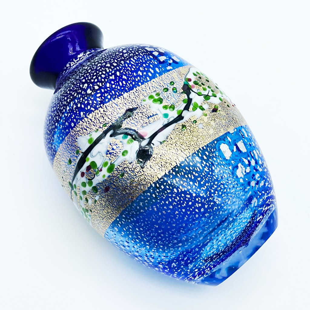 現代の名工 黒木国昭 花瓶 金銀彩象嵌 光琳 天の川 - CRAFTS DESIGN