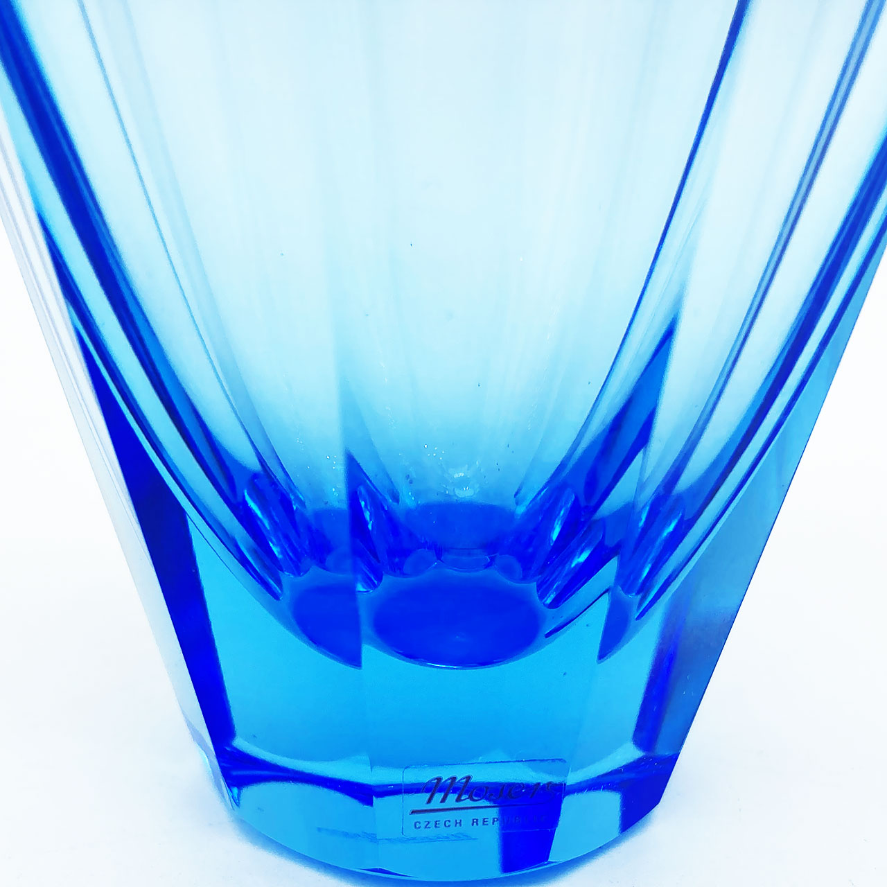 ボヘミアガラス モーゼル 花瓶 マリーンブルー - CRAFTS DESIGN