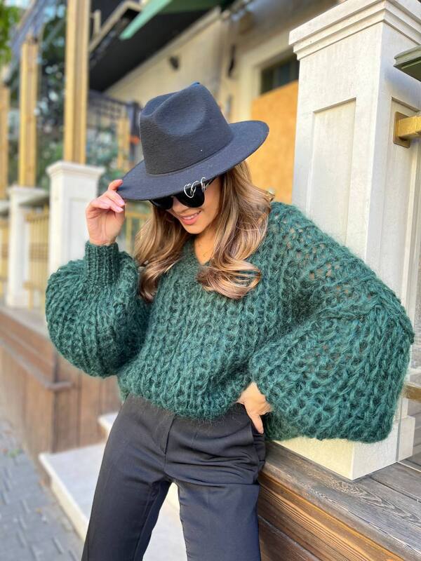 Chunky Mohair Knit Sweater knitting pattern, Oversized sweater pattern