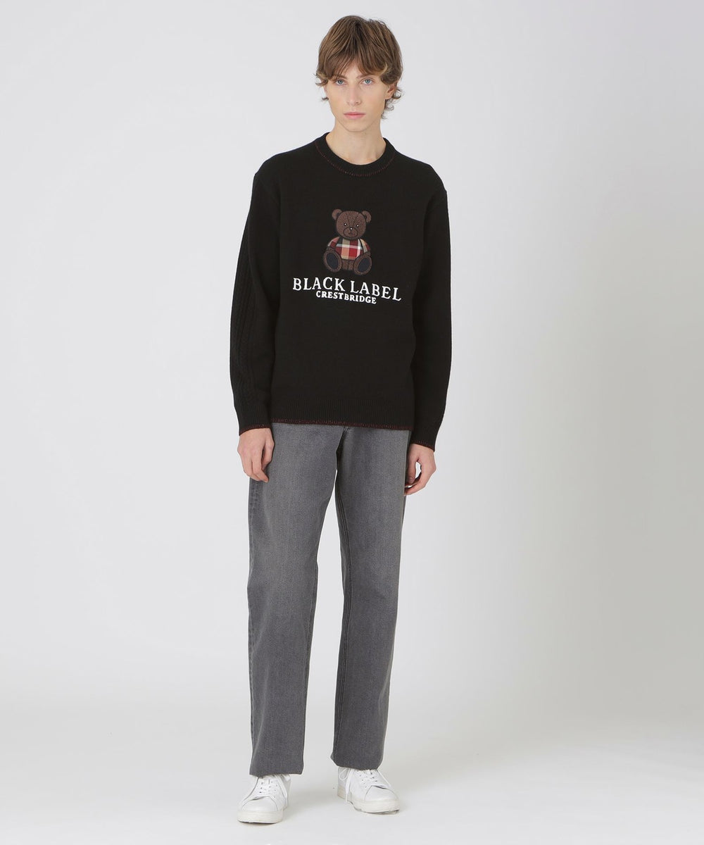 一部店舗限定】ベアーエンブロイダリーニット（ニットウェア）｜BLACK