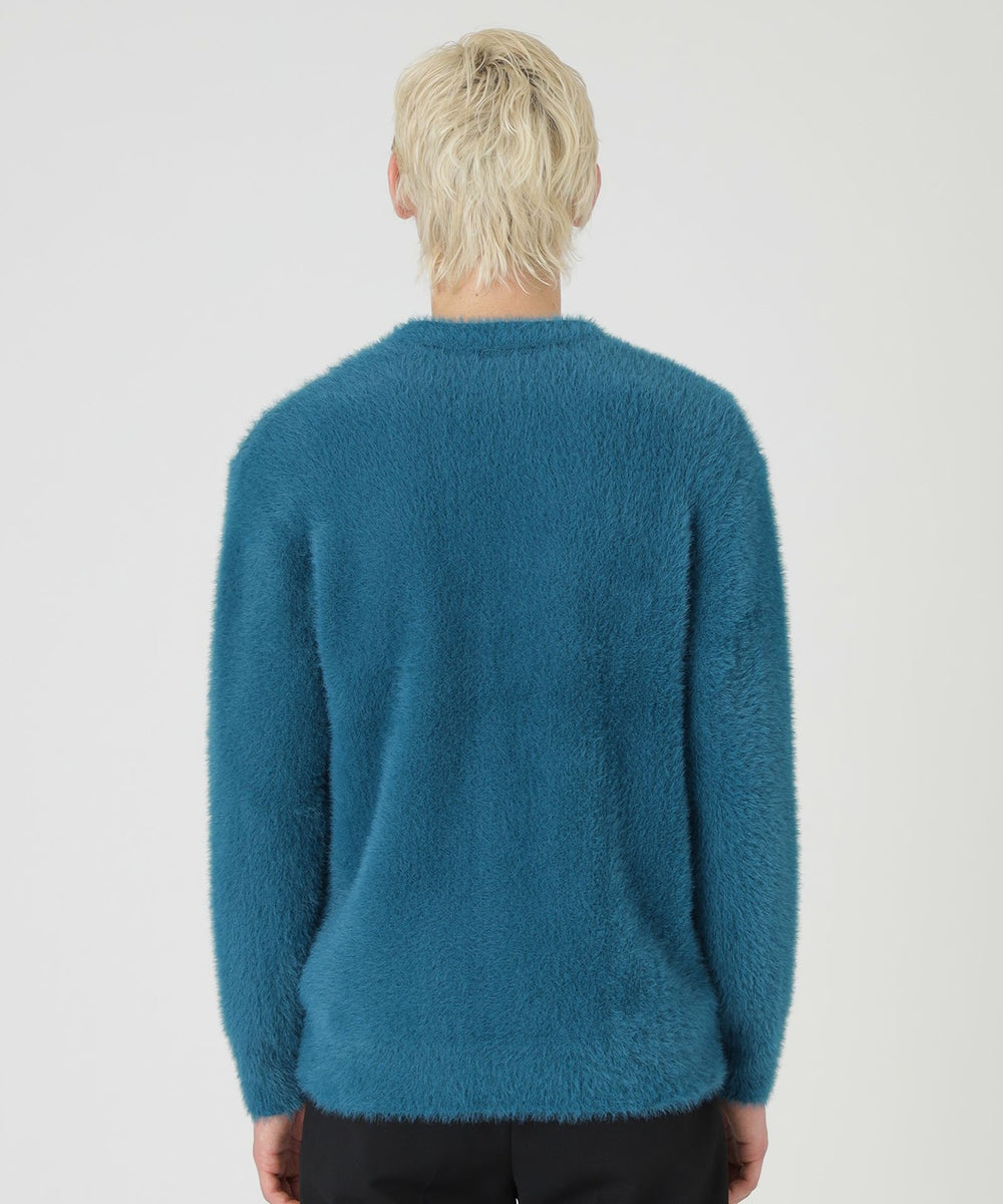 シャドーチェックシャギーニットカーディガン（ニットウェア）｜BLACK