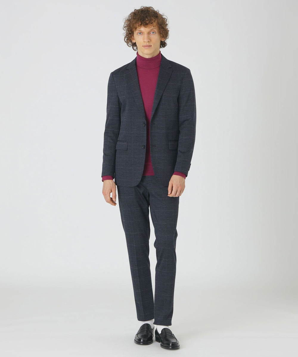 グレンチェックウールジャージージャケット（ジャケット）｜BLACK