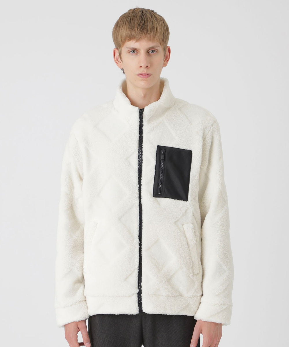 BLACK lab.】シャドーチェックボアブルゾン（カットソー）｜BLACK