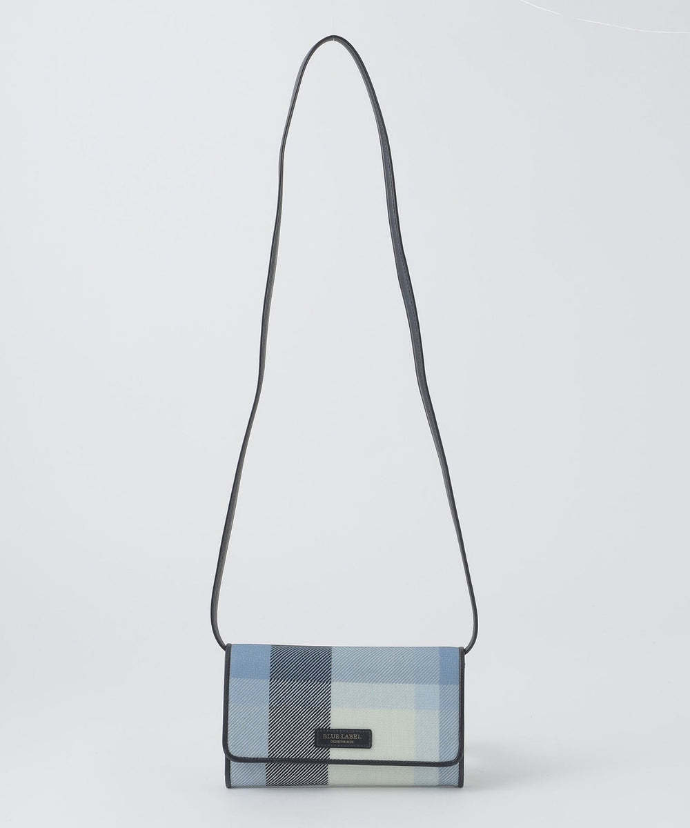 クレストブリッジチェックPVCウォレットショルダー（バッグ）｜BLUE