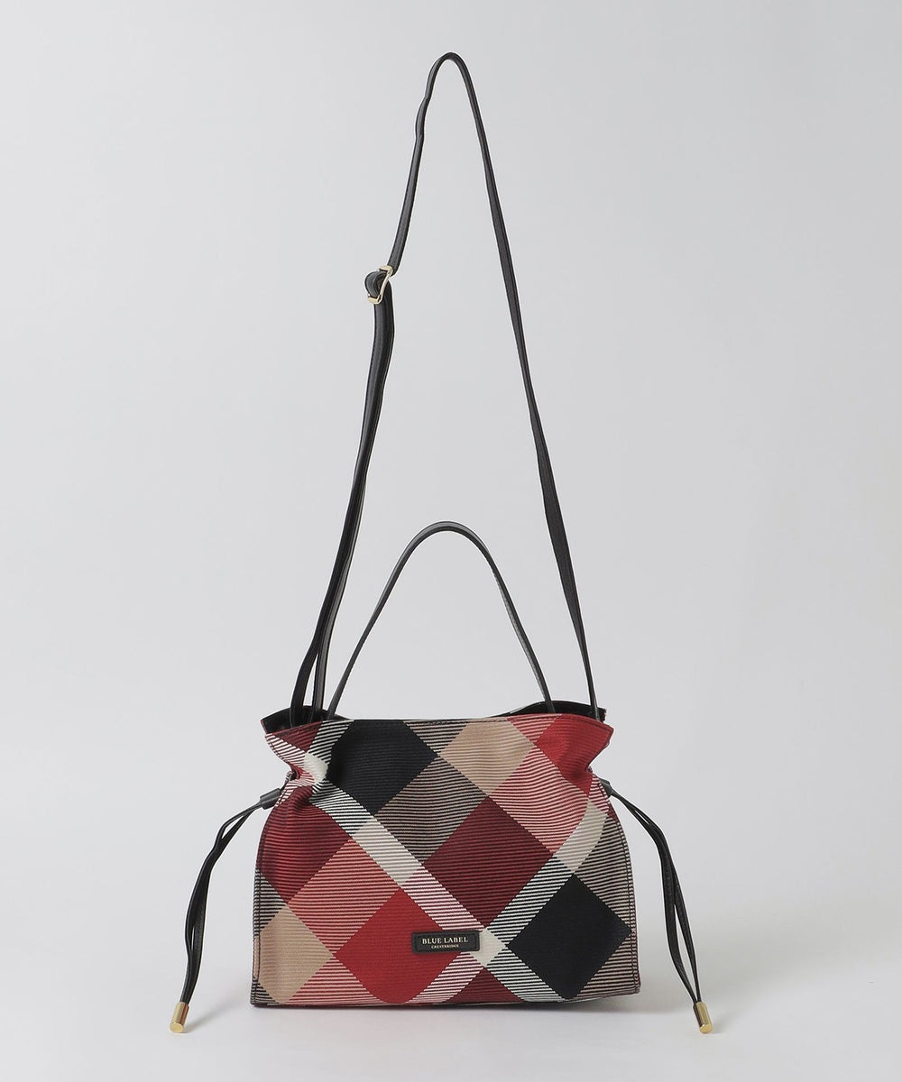 クレストブリッジチェックカルゼギャザーミニバッグ（バッグ）｜BLUE