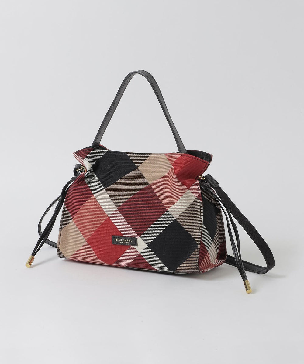 クレストブリッジチェックカルゼギャザーミニバッグ（バッグ）｜BLUE