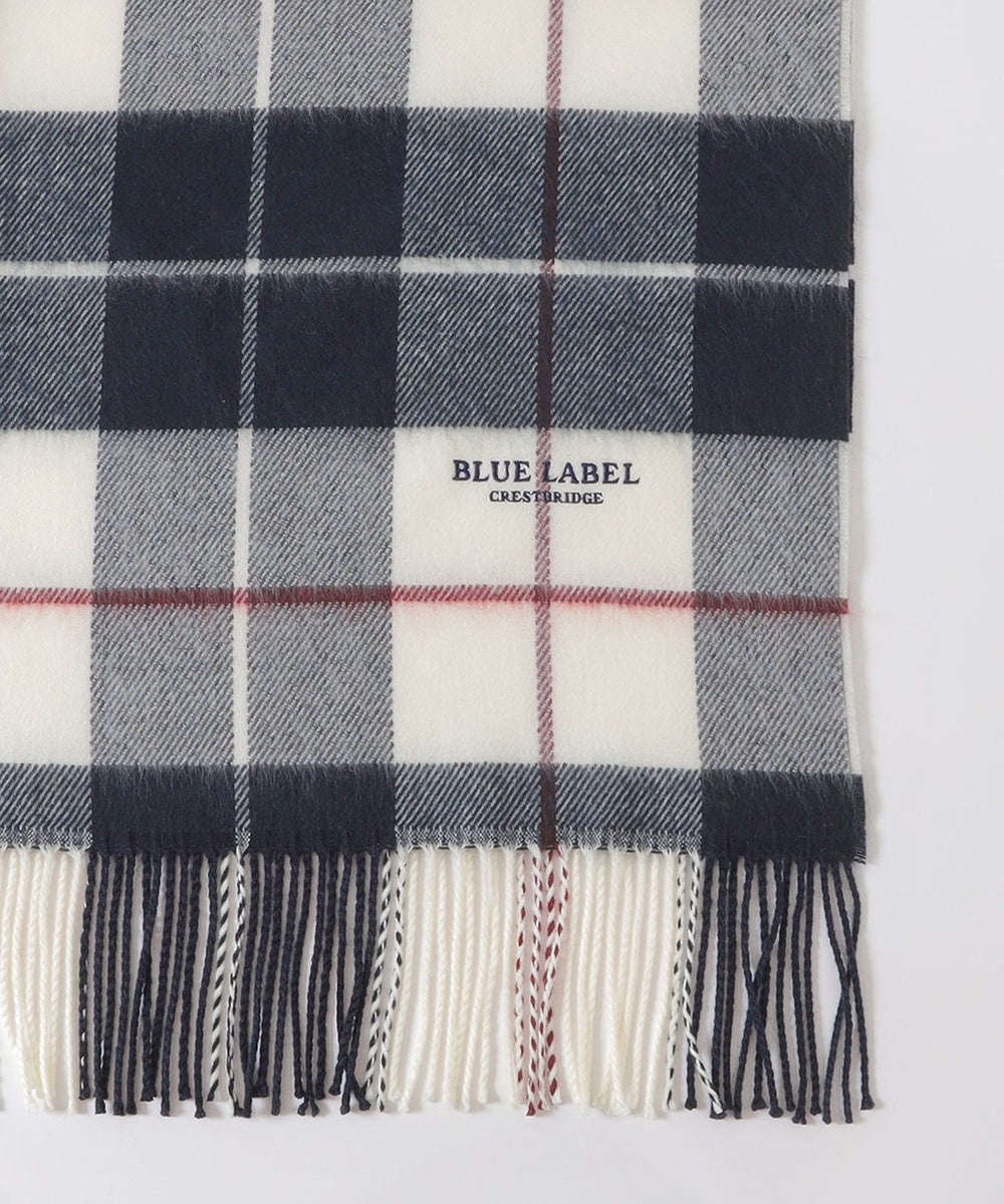 アクリルチェックストール（マフラー・ストール・スカーフ）｜BLUE