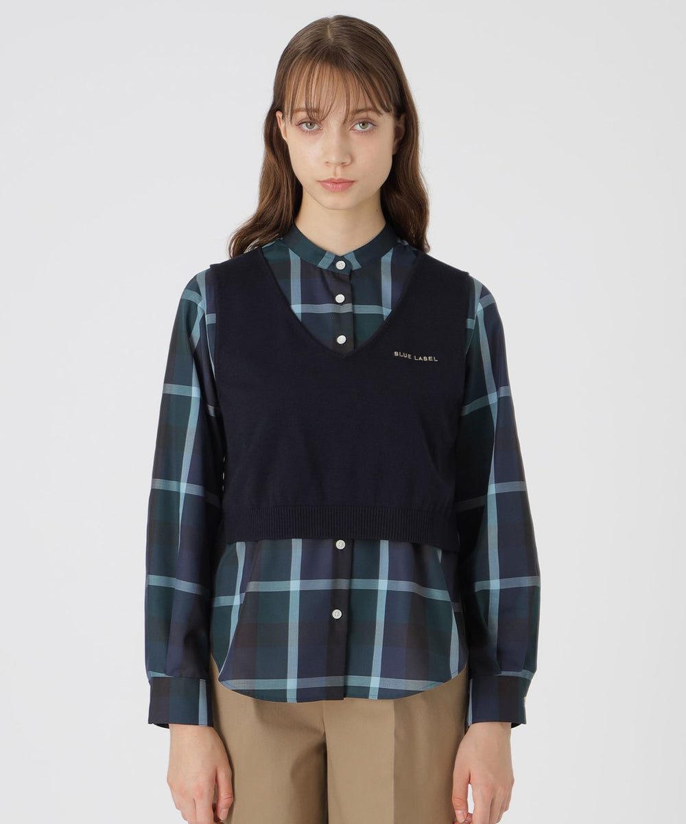 WEB限定カラーあり】ベストコンビブラウス（ブラウス）｜BLUE LABEL