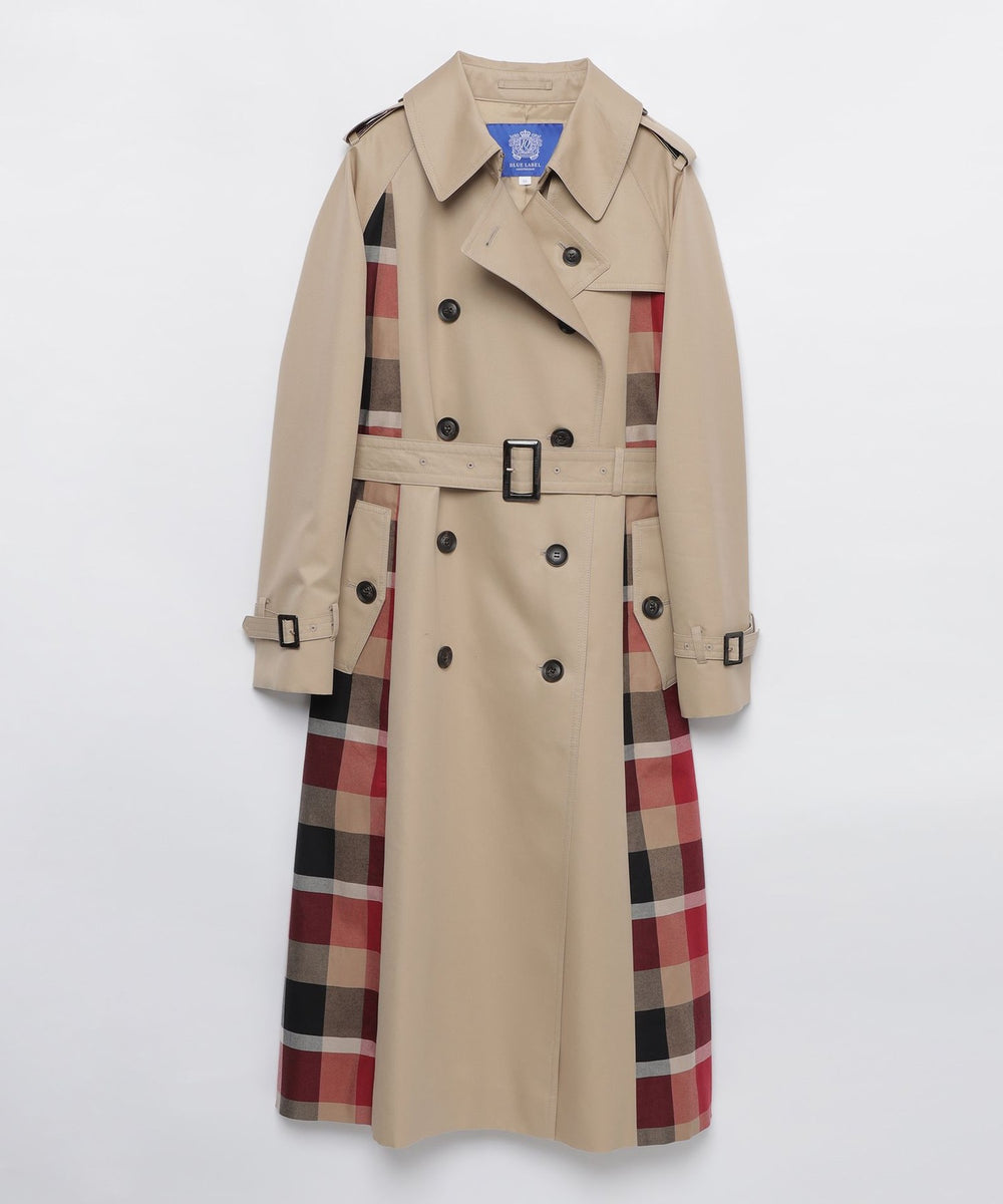 10th ANNIVERSARY】ライトギャバジンパーシャルチェックトレンチコート