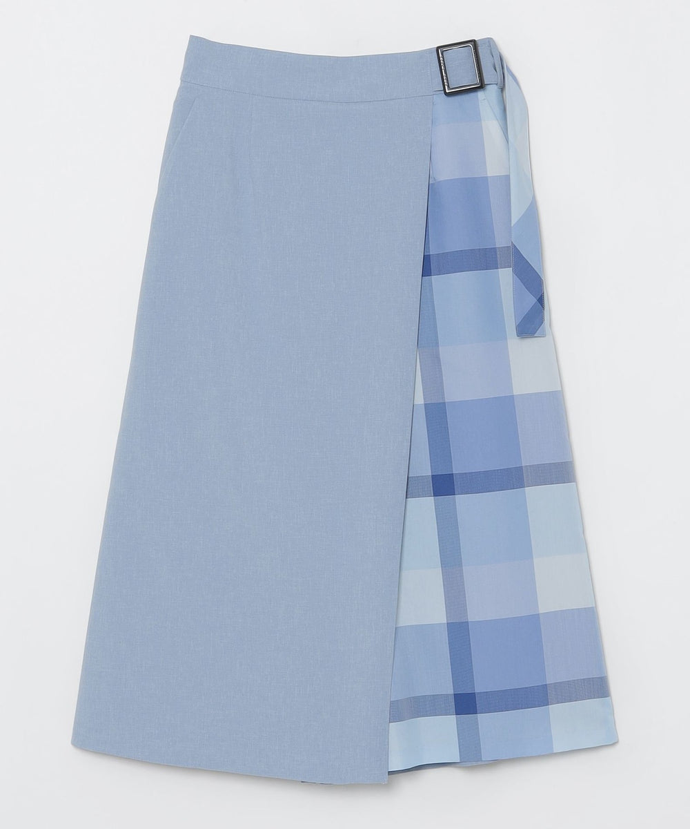 ハイカウントナノパーシャルチェックガウチョパンツ（パンツ）｜BLUE