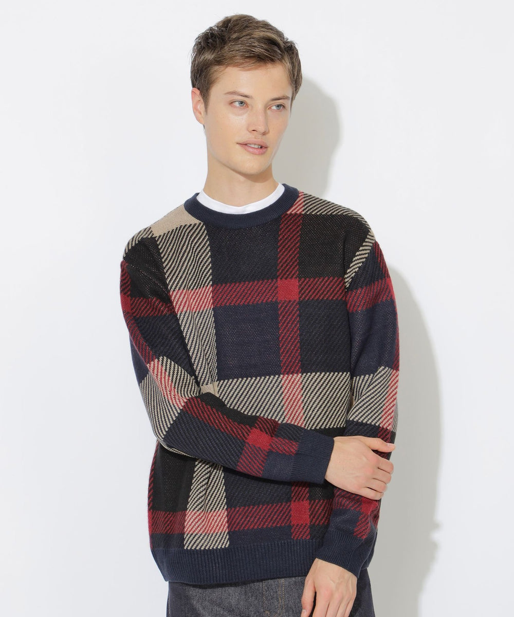 クレストブリッジビッグチェックニット（ニットウェア）｜CB