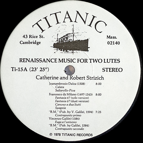 ロバート・ストリジッチ（Lute）/RENAISSANCE MUSIC FOR TWO LUTE（英