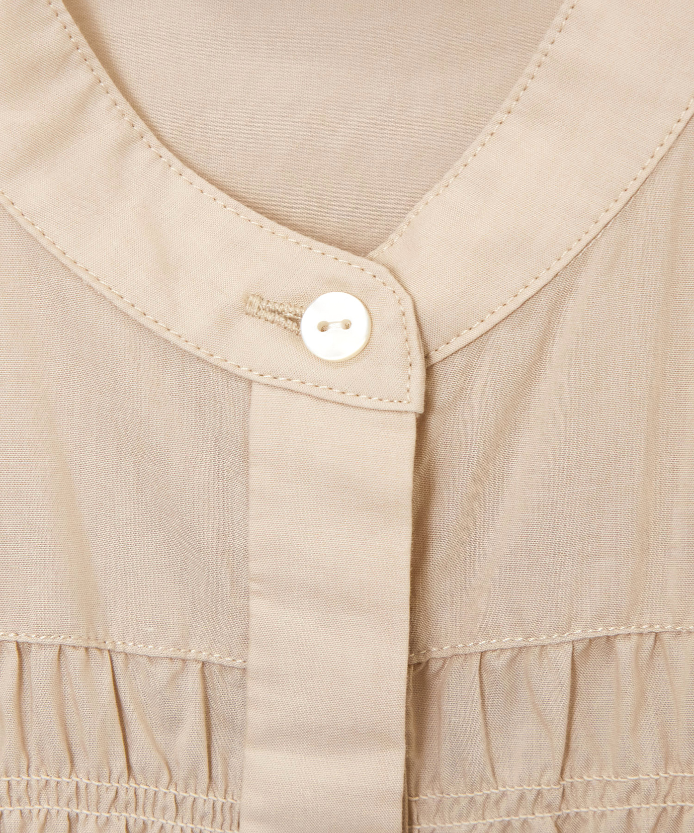 レディース ギャザーデザイン バンドカラー ブラウス【一部店舗限定