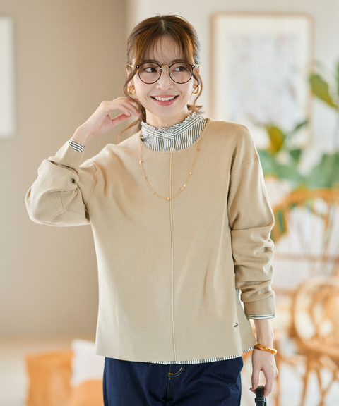 レディース レーヨン混 プルオーバー ニット【手洗いOK】通販 [0303