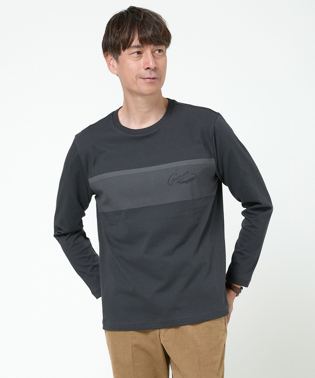 メンズ 胸ライン デザイン 長袖Tシャツ通販 [1602-56202