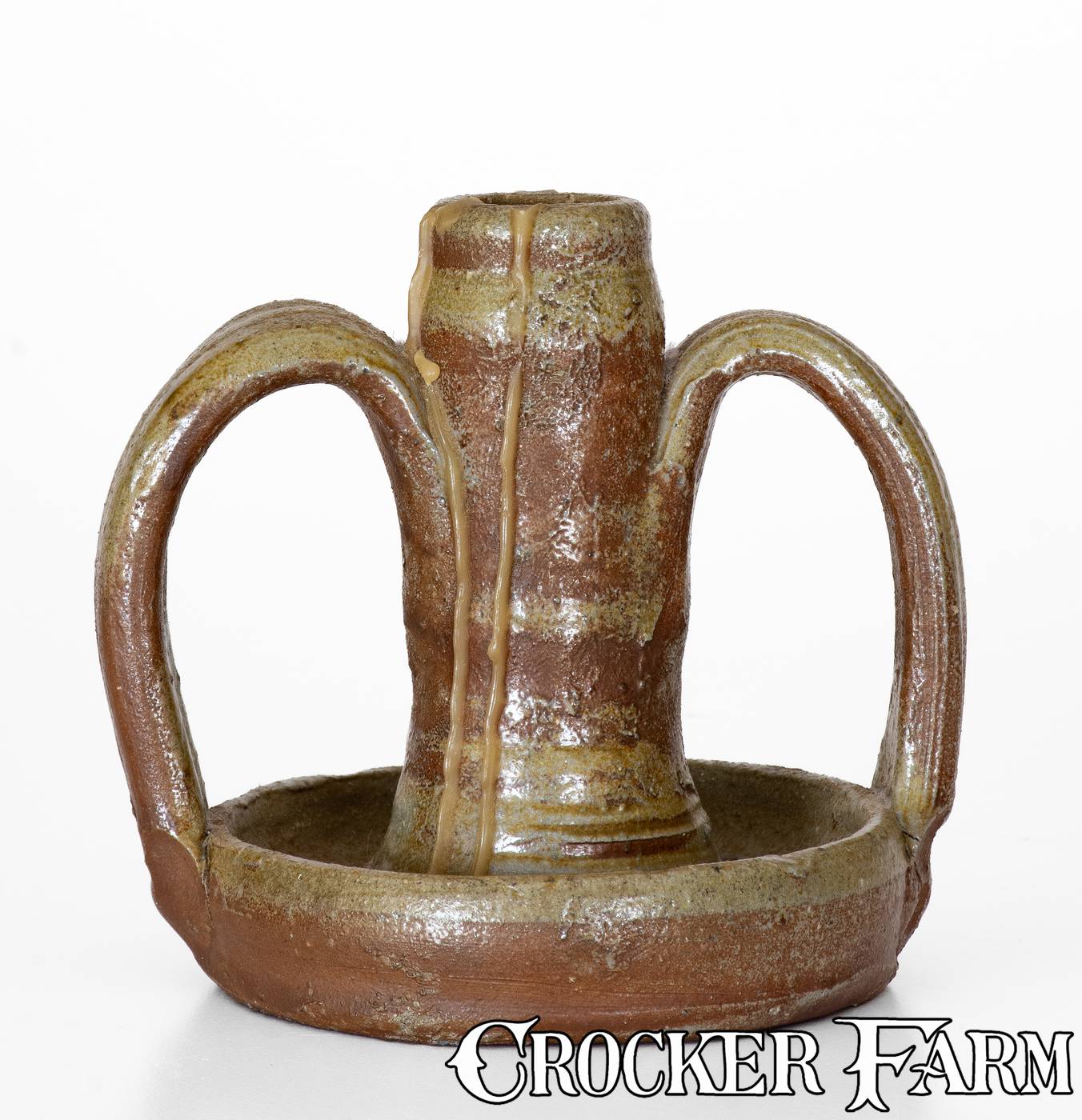 Middle Tennessee Salt-Glazed Stoneware Candlestick, late 19th or