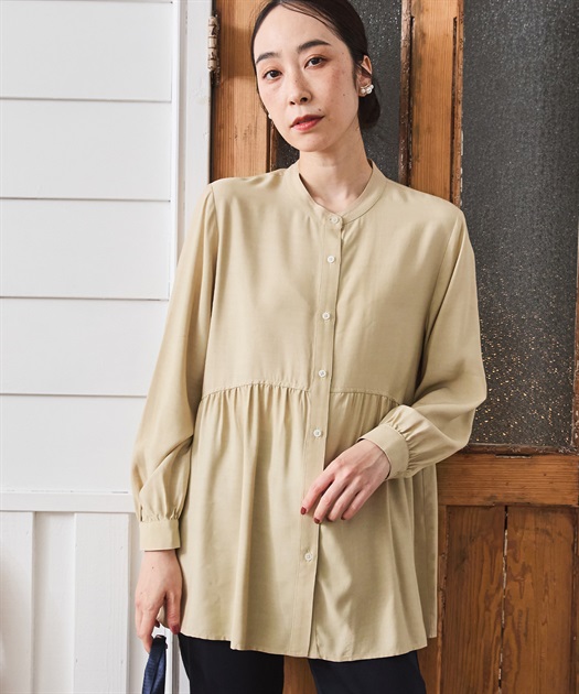 切替ギャザーブラウス DECOY｜クロスプラス公式通販サイト