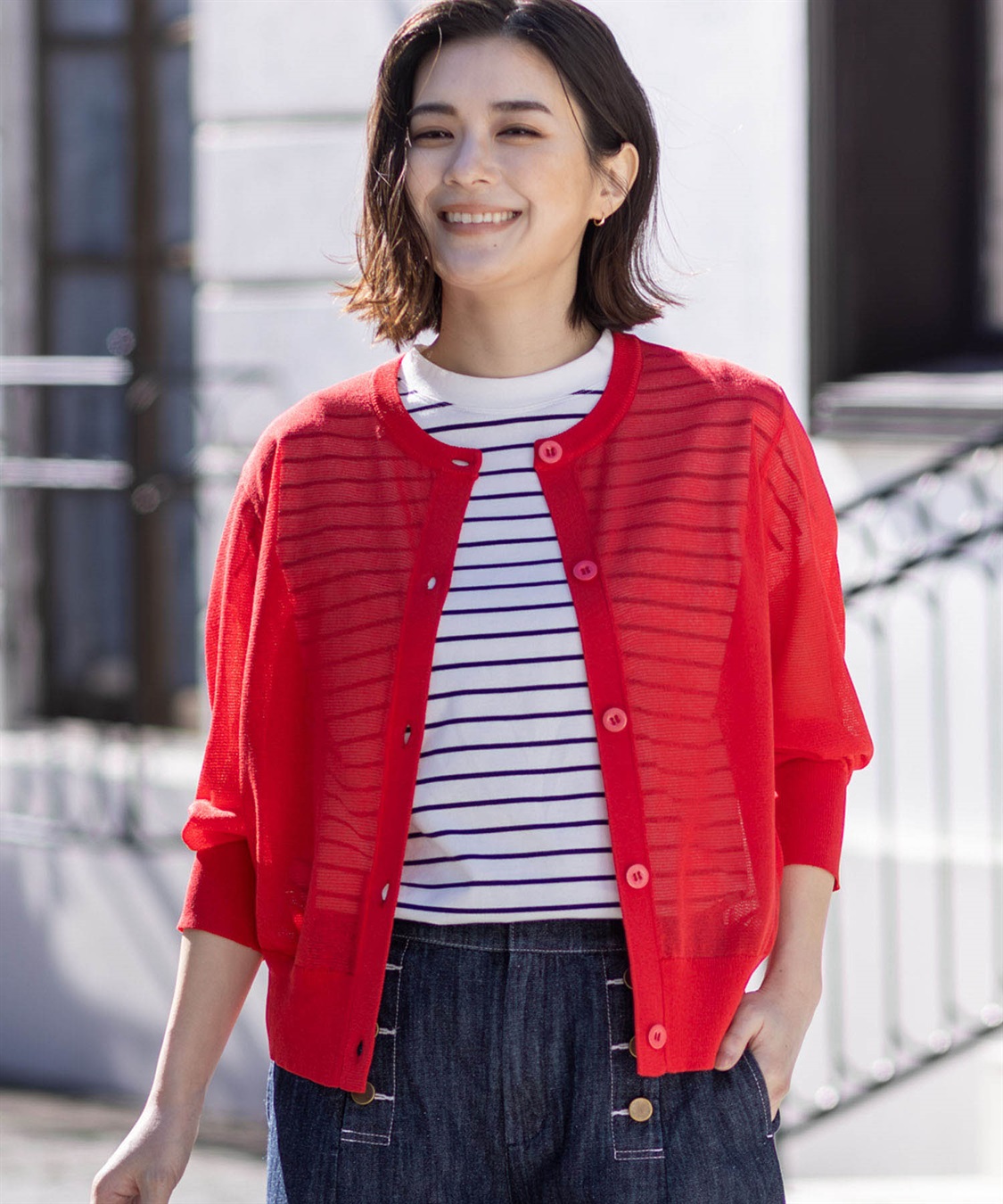 クルーネックカーディガン Petit Honfleur｜クロスプラス公式通販サイト