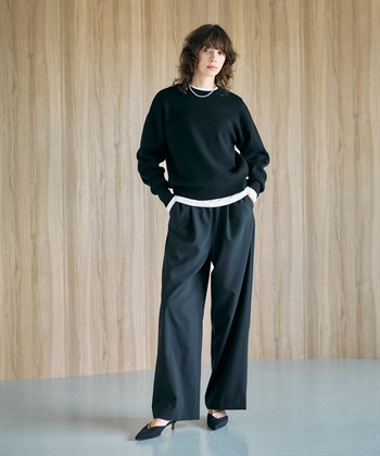 ウォッシャブルイージーワイドパンツ【CLEAN MOTION】 N.O.R.C｜クロス