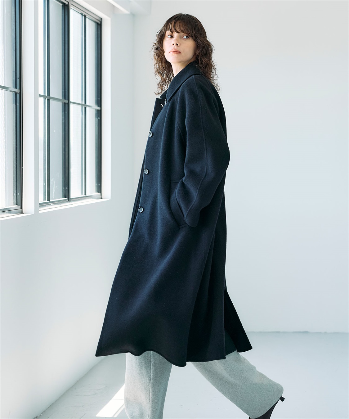 ウールメルトンステンカラーリバーコート N.O.R.C｜クロスプラス公式