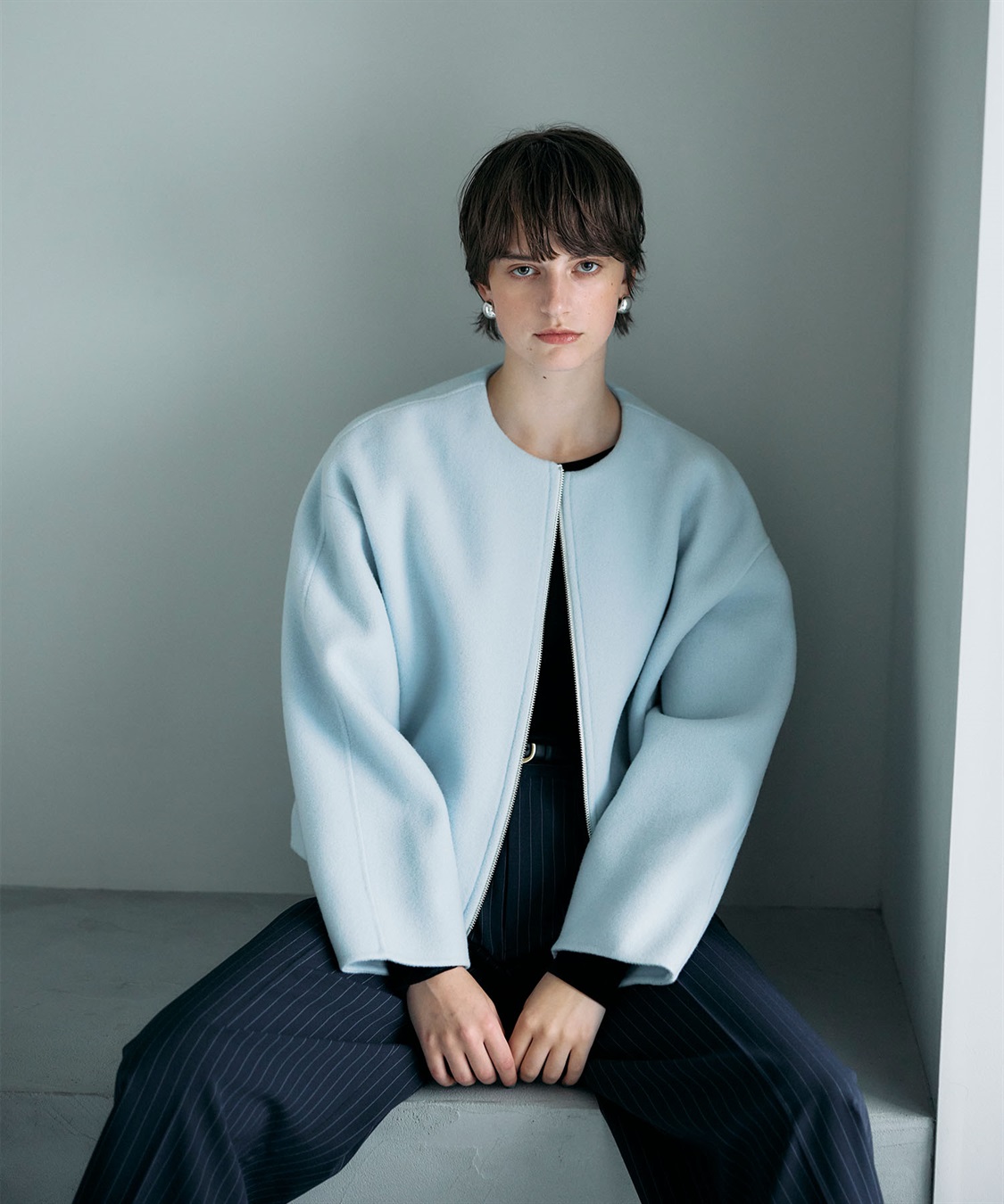 ウールメルトンショートジップリバーコート N.O.R.C｜クロスプラス公式