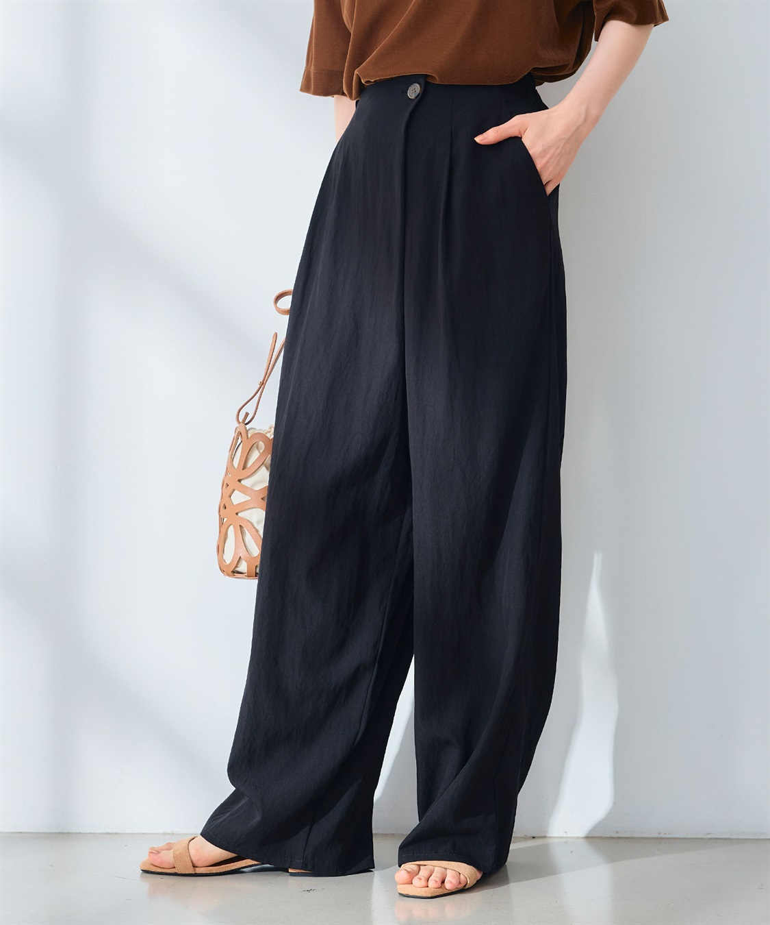 UV/撥水》エブ楽 ラップワイドパンツ CROSS FUNCTION｜クロスプラス