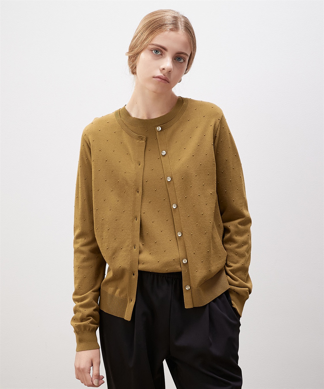 ドットジャガードカーディガン LE SOUK HOLIDAY｜クロスプラス公式通販