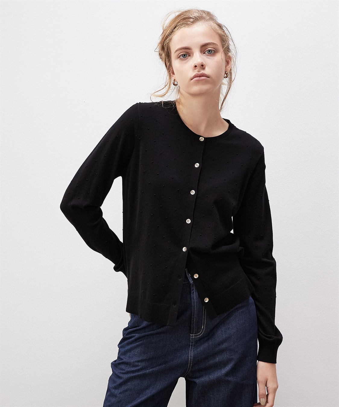 ドットジャガードカーディガン LE SOUK HOLIDAY｜クロスプラス公式通販